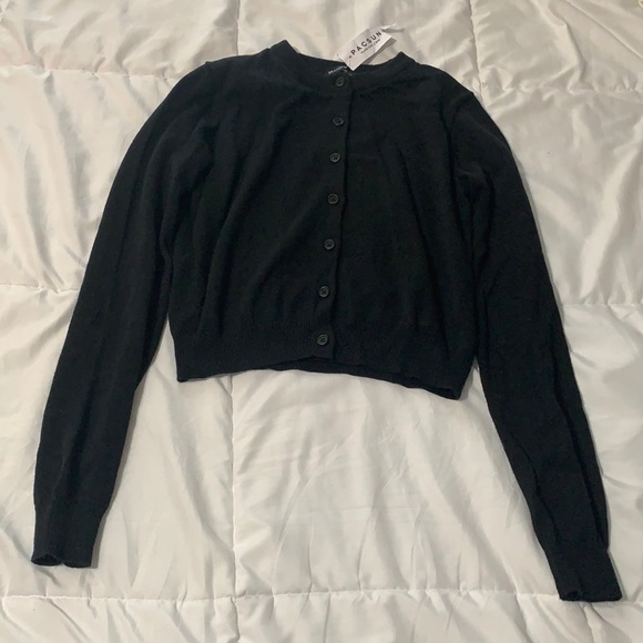 Brandy Melville Tops - Brandy Melville Charcoal Button Cardigan